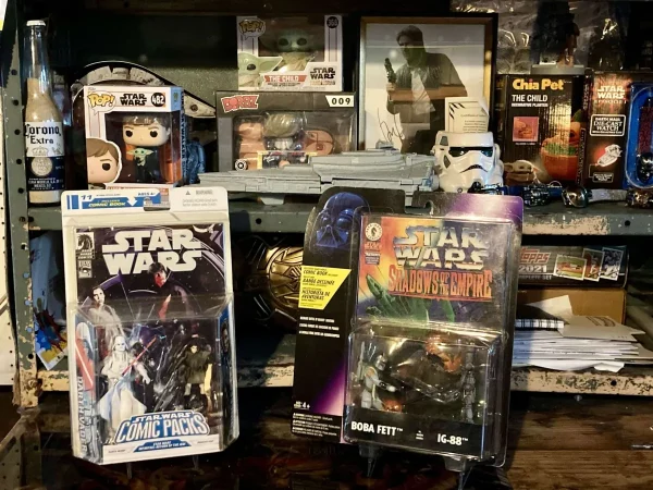 Photograph of Star Wars collectibles